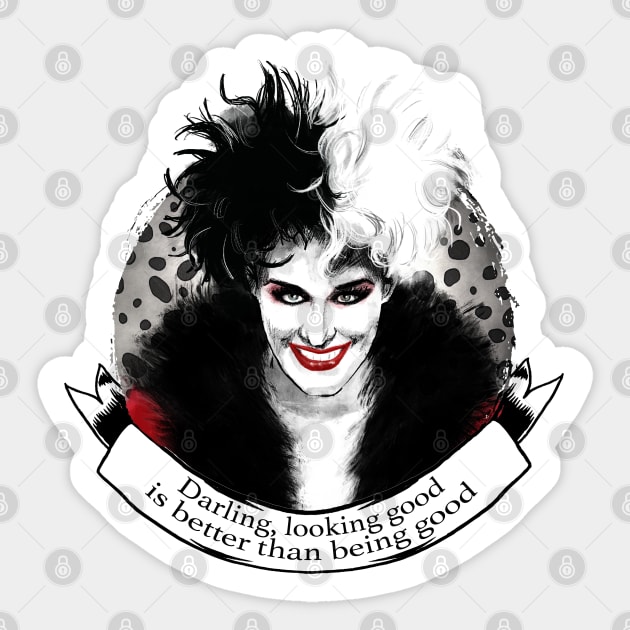 Cruella de Vil Sticker by Otracreativa